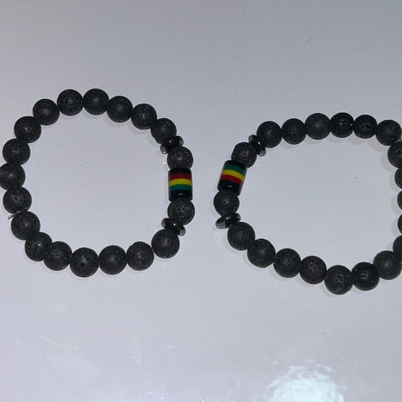 Lava Stone Rasta Bracelet set โ Strength, Unity & Protection - Picture 8 of 8